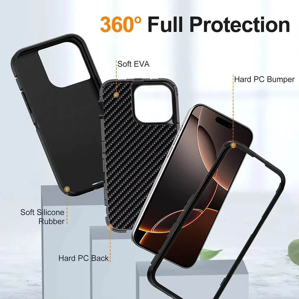 For Magsafe Armor Shockproof Defender Phone Cases for Iphone 16 15 14 13 Pro Max plus Case Heavy Duty Full Body Protector Cover