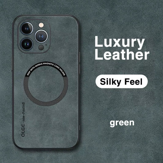 For Magsafe Luxury Leather Shockproof Phone Cases for Iphone 16 15 14 13 12 11 Pro Max 16E plus Magnetic Wireless Charging Cover